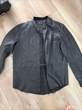 John varvatos black leather jacket